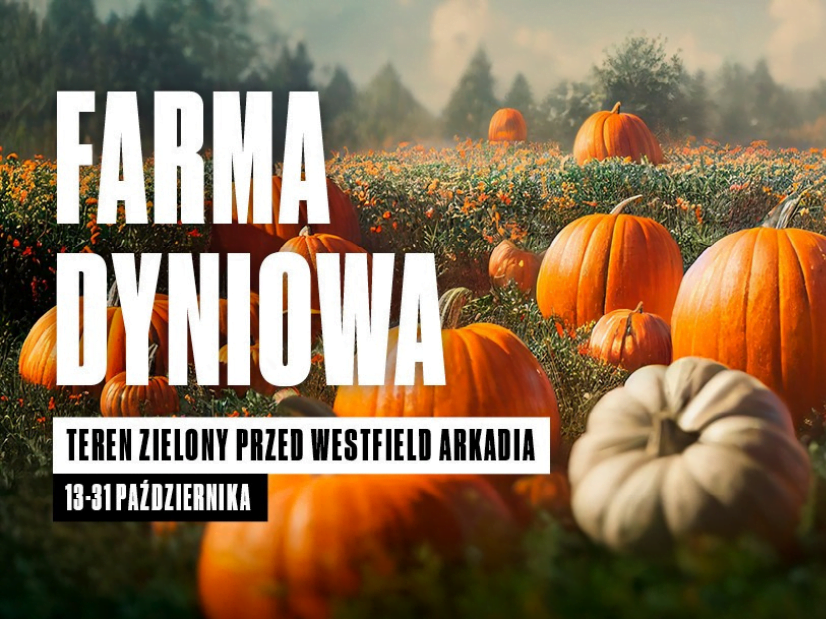 Farma Dyniowa na terenie zielonym przed Westfield Arkadia